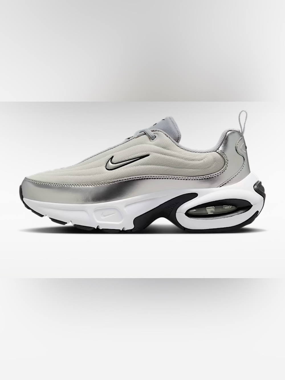 Nike AIRMAX SE Women’s Silver White Black Low-Profile Sneakers SIZE 9.5 NWOB